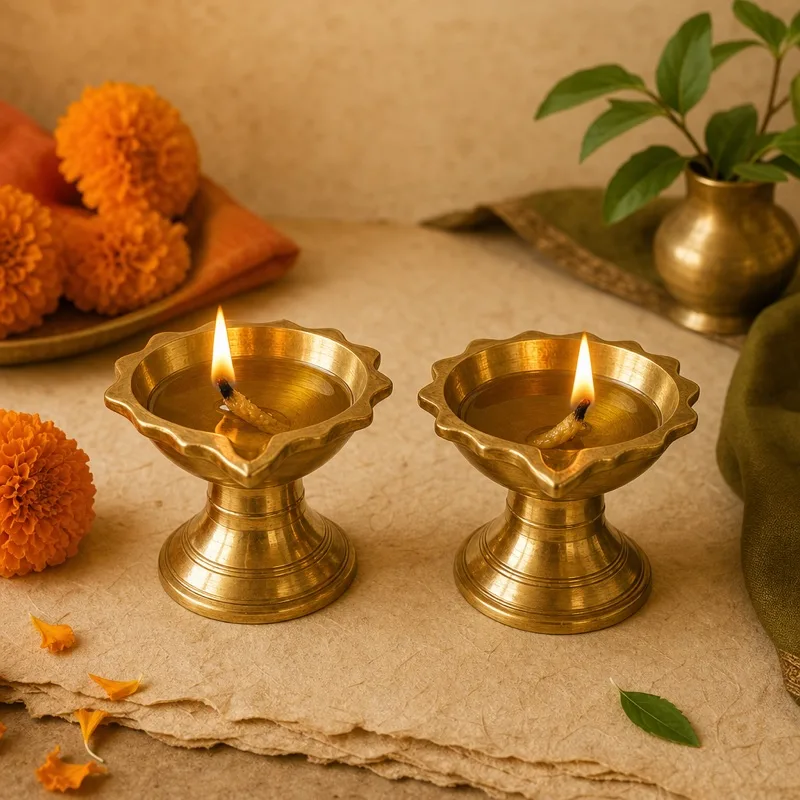 Brass Diya Set (Pair)